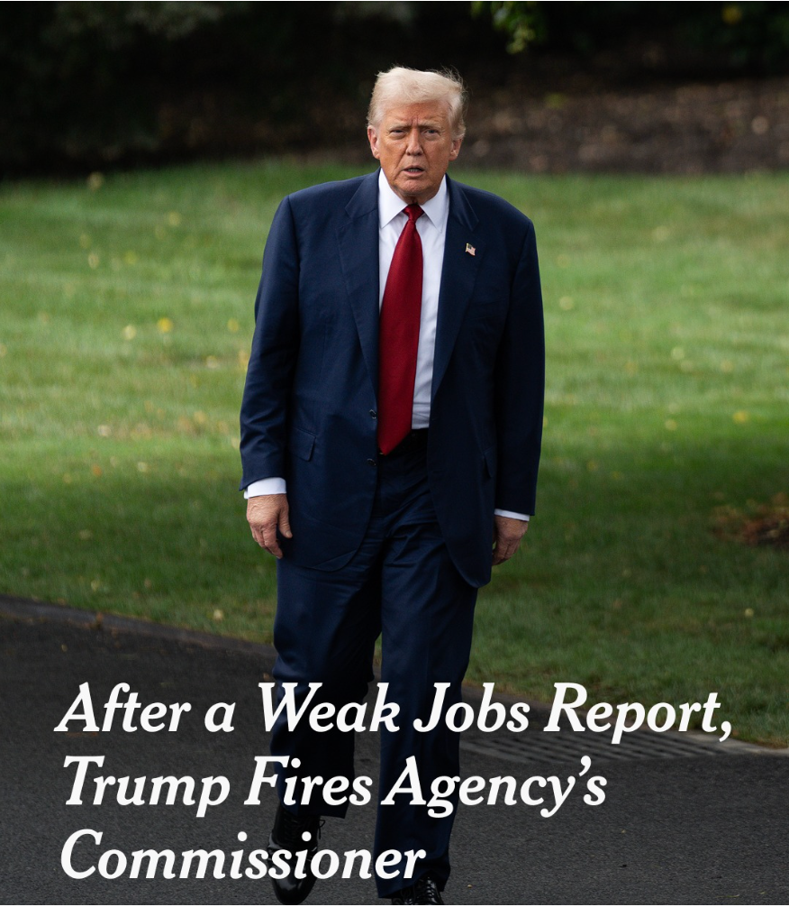 Labor Statistics Chief Fired Over “Rigged” Statistics